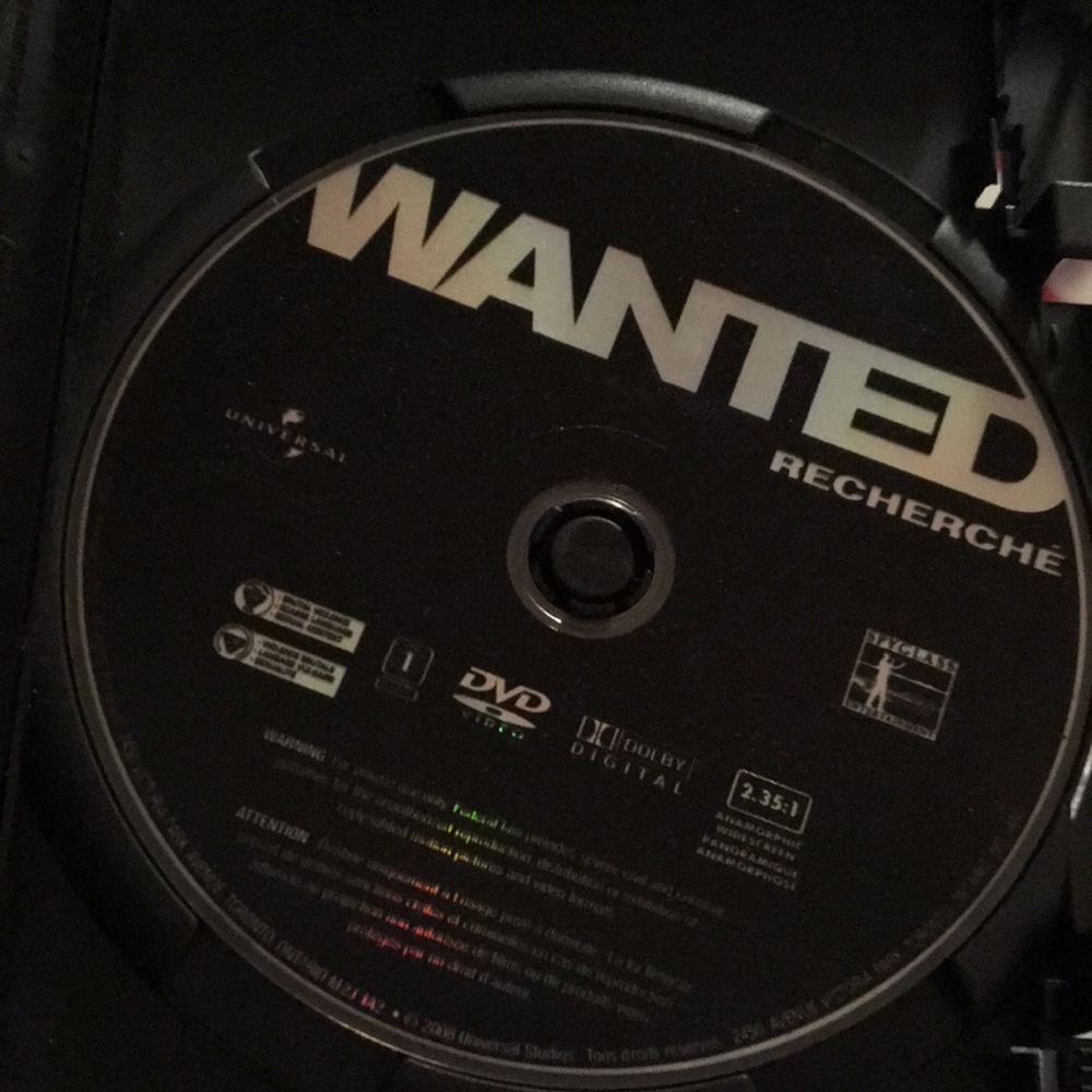 Wanted Movie DVD Disc